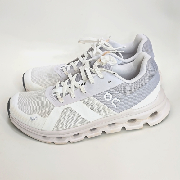 On Cloud Runner, Women's sz. 7, White/Gray - Picture 3 of 12